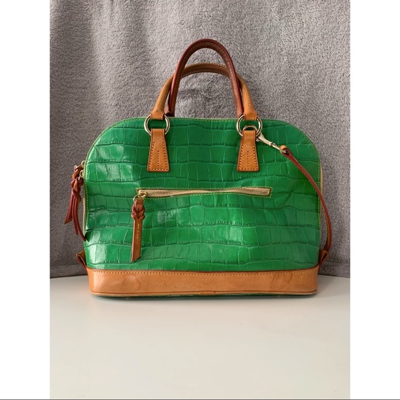 Dooney & Bourke Croco Embossed Leather Zip Satchel - Picture 2 of 16